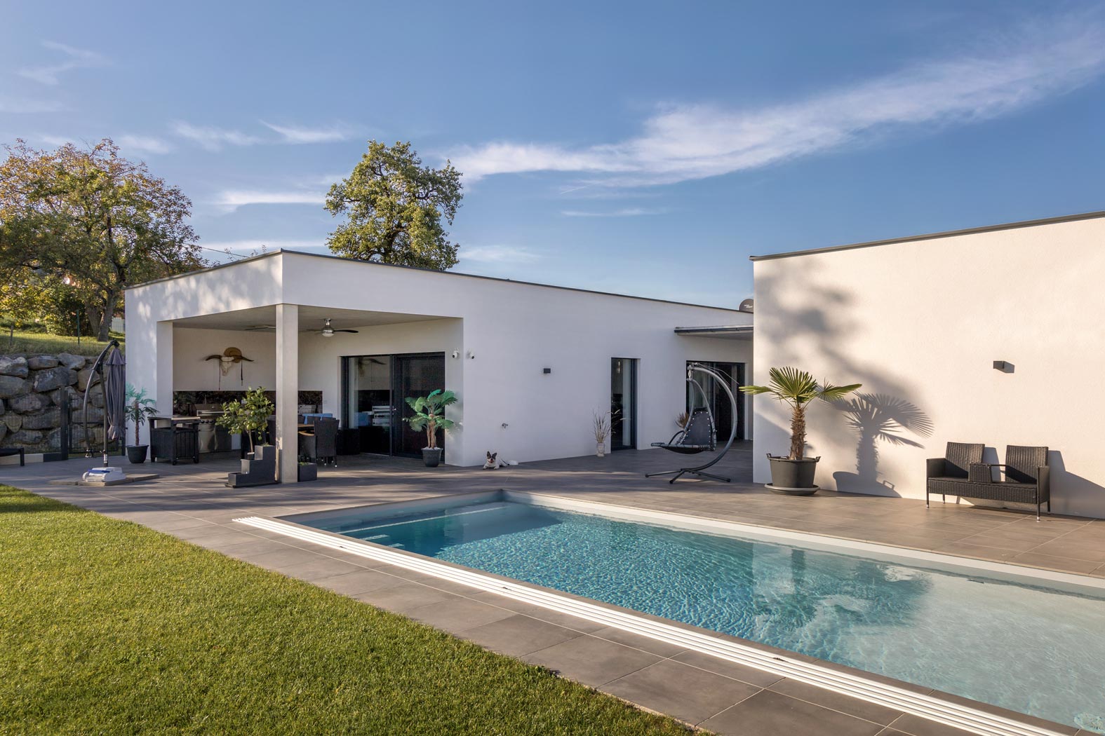 Käfer Bau Baufirma Baumeister Bauunternehmen Bauplanung Straden Südoststeiermark Steiermark pool poolhaus errichten lassen poolmontage montieren poolüberdachung